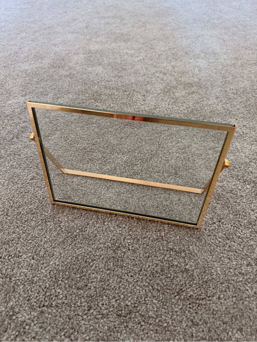 Gold Glass Picture Frame with Stand - Contemporary Accent